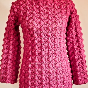 Crochet cardigan PATTERN Ladies Popcorn Sweater English only image 2