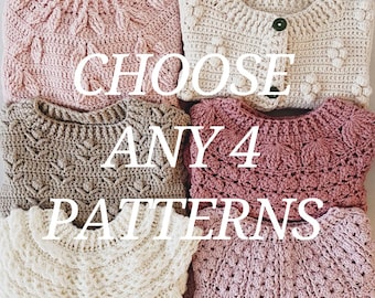 Pattern Package - choose any 4 crochet patterns (English only)