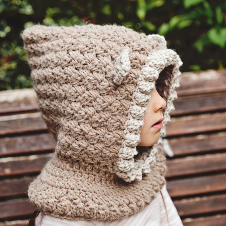 Crochet PATTERN Kitten Hooded Cowl baby to adult English only image 2