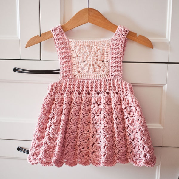 Crochet dress PATTERN - Grandma Dress (tailles jusqu'à 8 ans) (en anglais seulement)