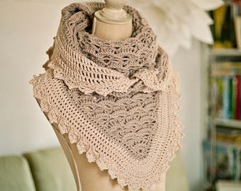 Crochet PATTERN  - Elizabeth Shawl (English only)