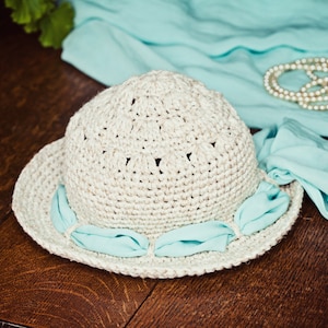 Crochet PATTERN - Linen Sun Hat (baby to adult) (English only)