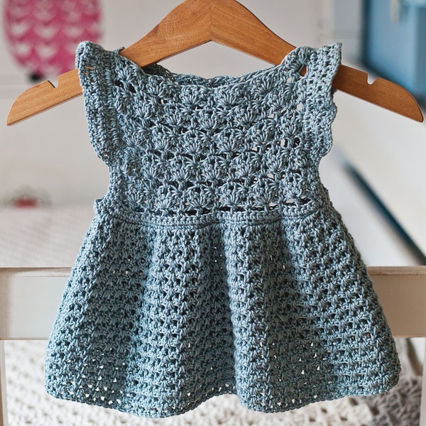 Gehaakte jurk PATROON - Chloe Dress (maten tot 8 jaar) (alleen in het Engels)