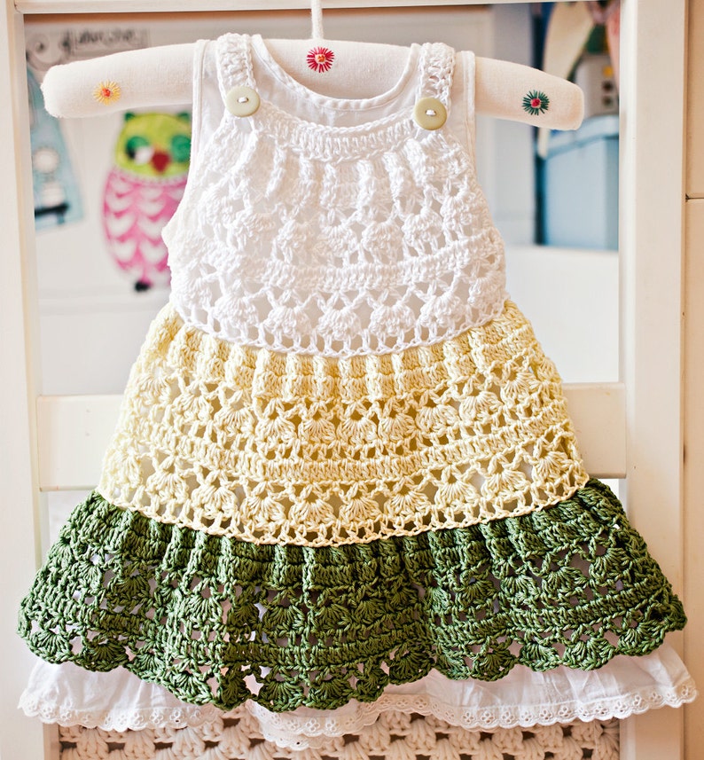 Crochet dress PATTERN Crochet Tiered Dress baby, toddler, child sizes English only image 2