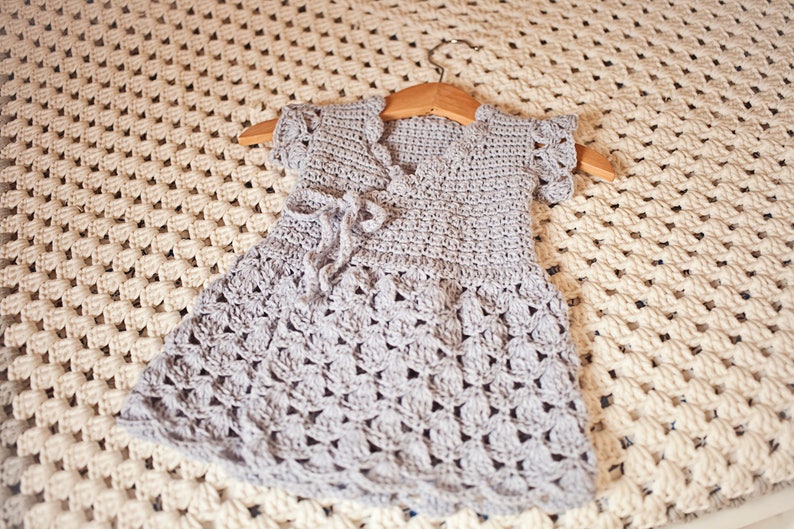 Crochet dress PATTERN Lavender Wrap Dress sizes up to 8 years English only image 5