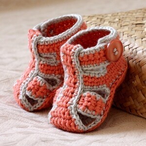 Crochet PATTERN for baby booties Double Sole Baby Sandals English only image 2