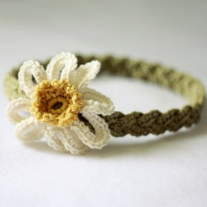 Crochet PATTERN Daisy Braided Headband sizes baby to adult English only image 3