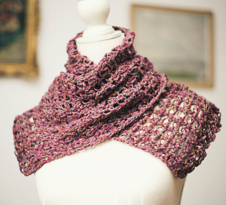 Scarf Crochet PATTERN Solomon's knot scarf English only image 4