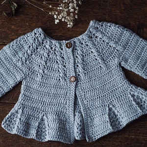 Crochet PATTERN - Cable Cardigan with Pleats (sizes baby up to 10years) (English only)