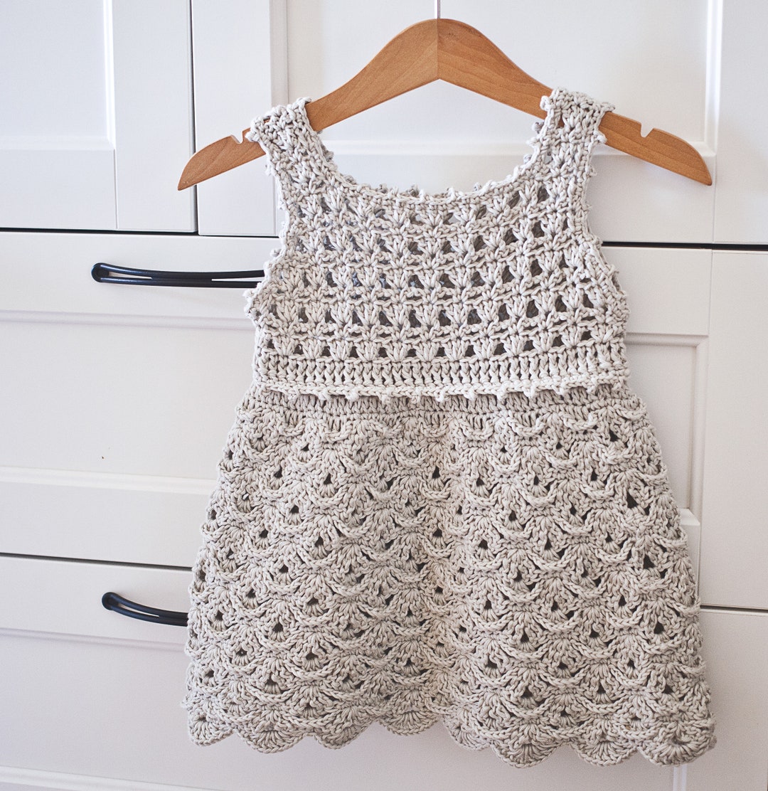 Crochet Dress PATTERN - Silver Dress (sizes From 0-6m up to