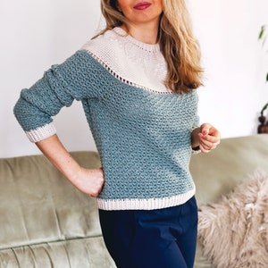 Crochet PATTERN Ladies Harvest Sweater sizes S, M, L, XL, XXL english ...