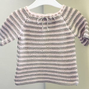 Crochet PATTERN Raglan Baby Sweater sizes baby, toddler English only image 5