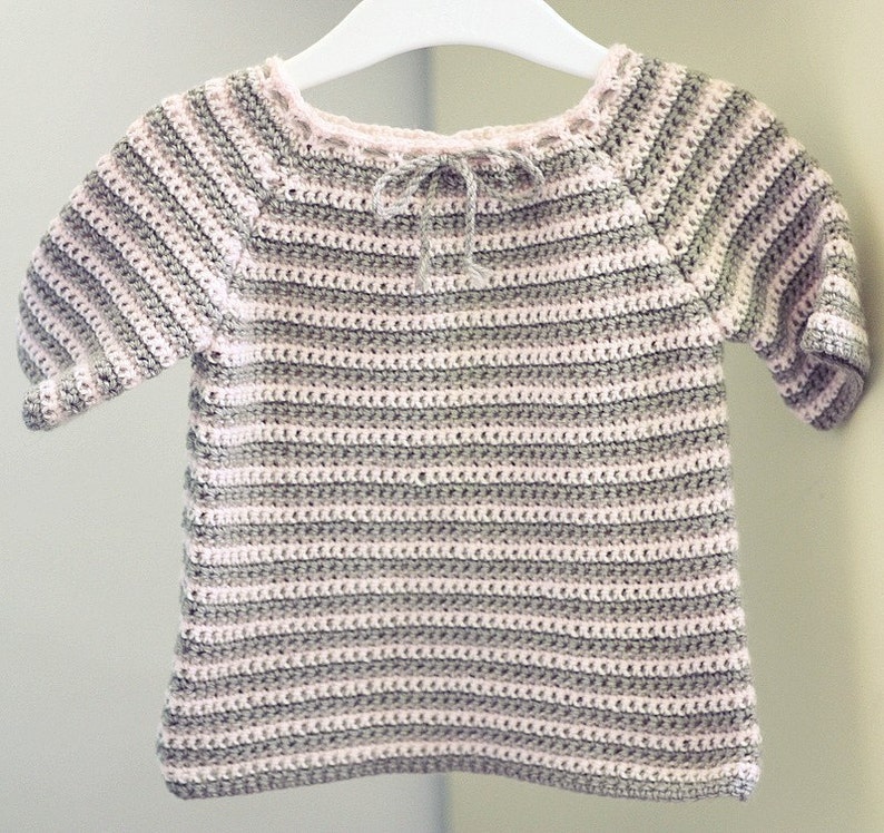 Crochet PATTERN Raglan Baby Sweater sizes baby, toddler English only image 5