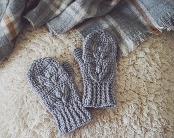 Crochet PATTERN  - Capra Mittens (sizes - toddler to adult) (English only)