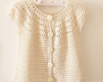 PATRON au crochet - Cardigan de Sophie (tailles de 6 mois à 5 ans) (en anglais uniquement)