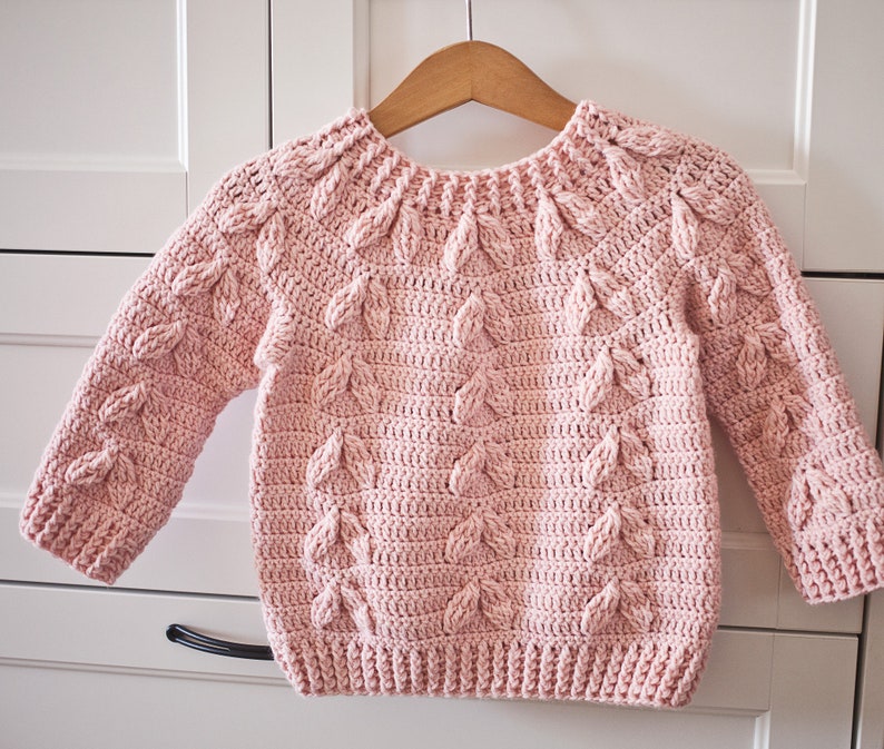 Crochet PATTERN Magnolia Sweater child sizes 6-12m up to 9-10years English only image 1