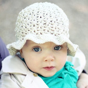 Crochet hat PATTERN Summer Sun Hat baby to adult English only image 1