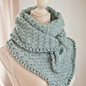 Crochet shawl PATTERN Fan and Ruffle Kerchief and Shawl instructions for both items are included English only image 1