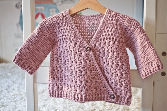 PATRON DE CROCHET Chaqueta cruzada Cardigan tallas bebe hasta 8 anos Solo en ingles Etsy Espana