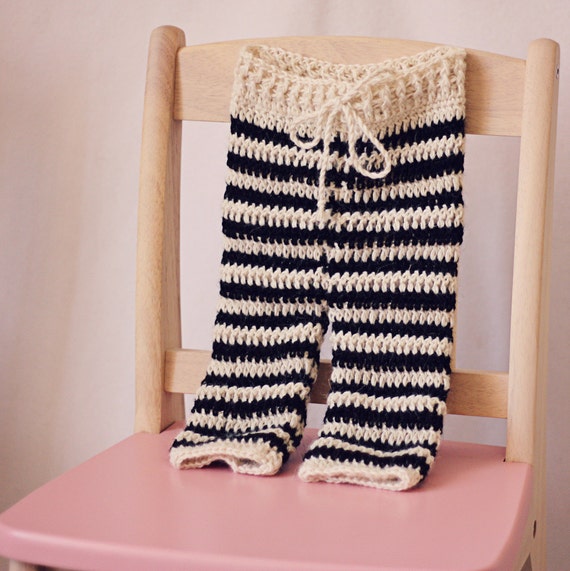 PATRON DE CROCHET Pantalon de Bebe a Rayas Solo en ingles Etsy Espana