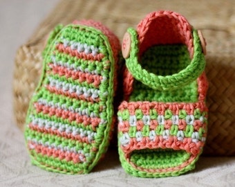 PATRÓN de crochet - Sandalias multicolores (solo en inglés)