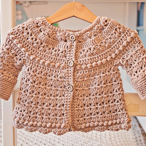 Crochet PATTERN Bell Sleeve Cardigan sizes Baby up to 6 - Etsy