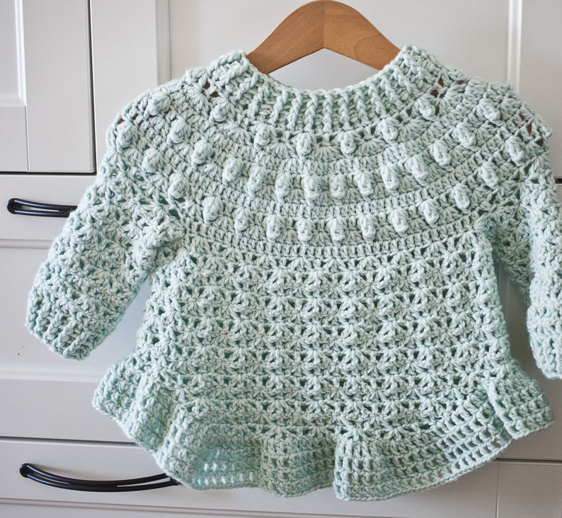 Crochet PATTERN Hail Storm Sweater child sizes 6-12m up to 9-10y English only image 2