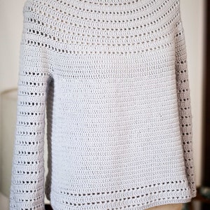 Crochet PATTERN Pearl Sweater sizes S, M, L, XL, XXL English only zdjęcie 3