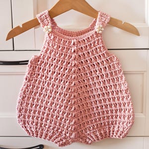 Crochet PATTERN  - Ribbed Romper (sizes 0-3, 6-9, 12-18, 18-24 months) (English only)