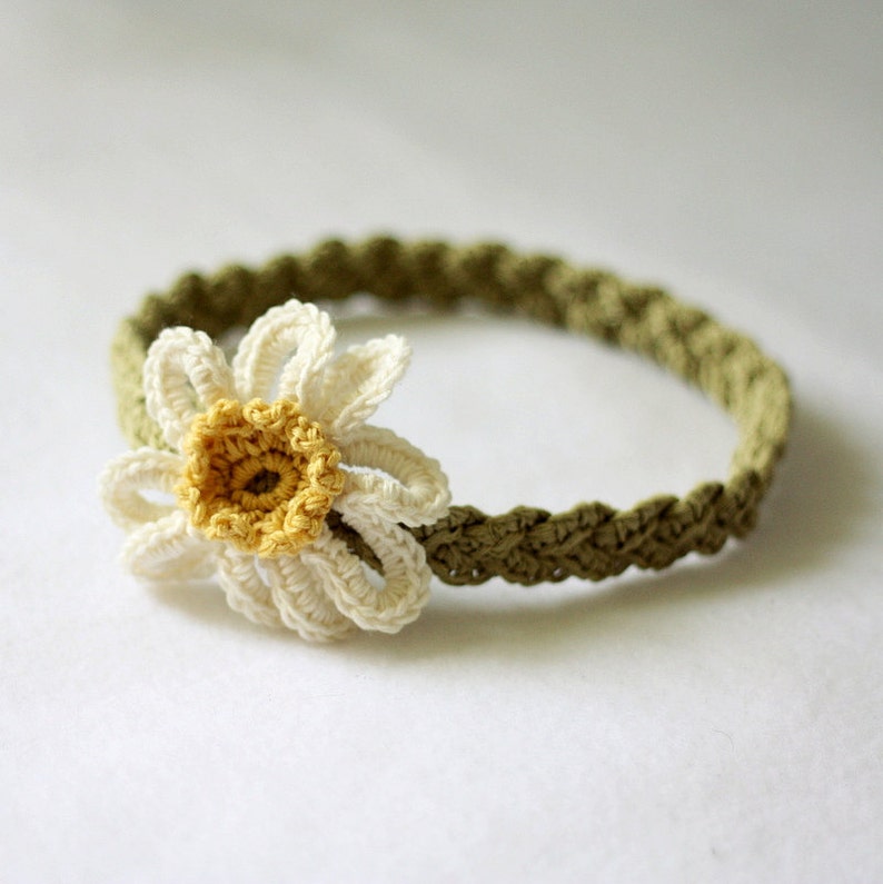 Crochet PATTERN Daisy Braided Headband sizes baby to adult English only image 2