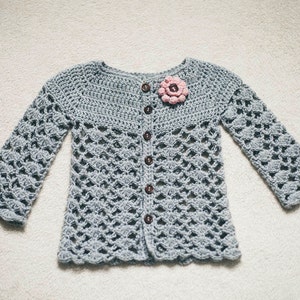 Crochet Cardigan PATTERN Sweet Little Cardigan sizes 0-6m,6-12m,1-2y,3-4y English only image 2