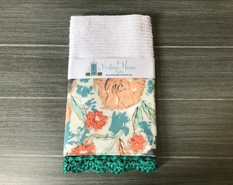 Paper Flowers Parchment Crochet Kitchen Bar Mop Towel