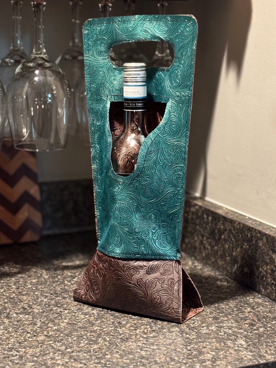 Leather Look Rustic Wine Carrier - Etsy