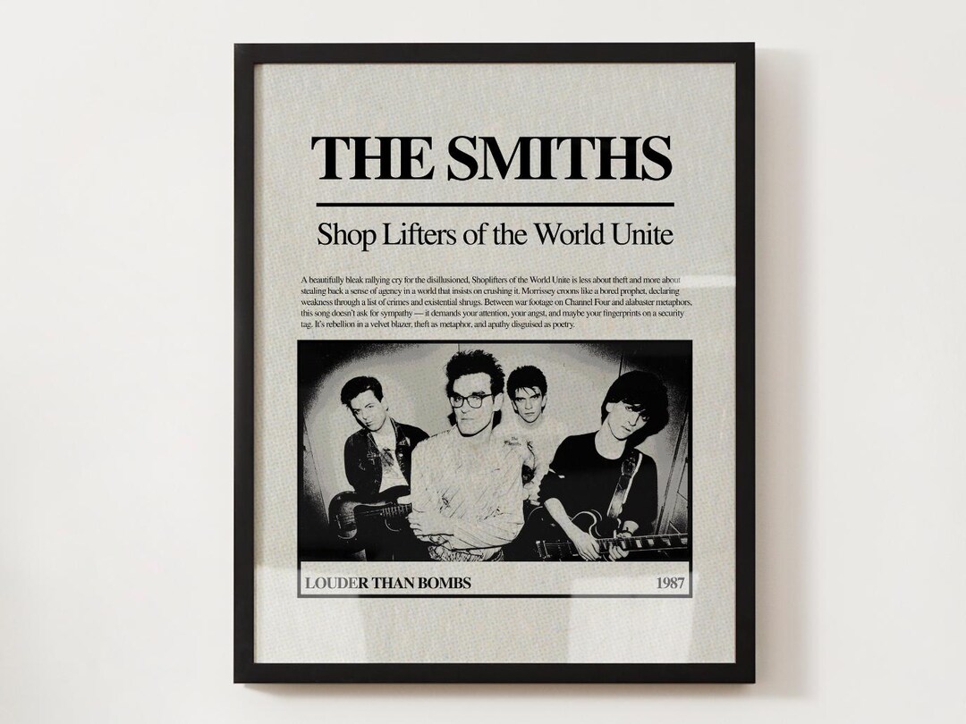 The Smiths Poster | Shoplifters of the World Unite, Vintage Indie