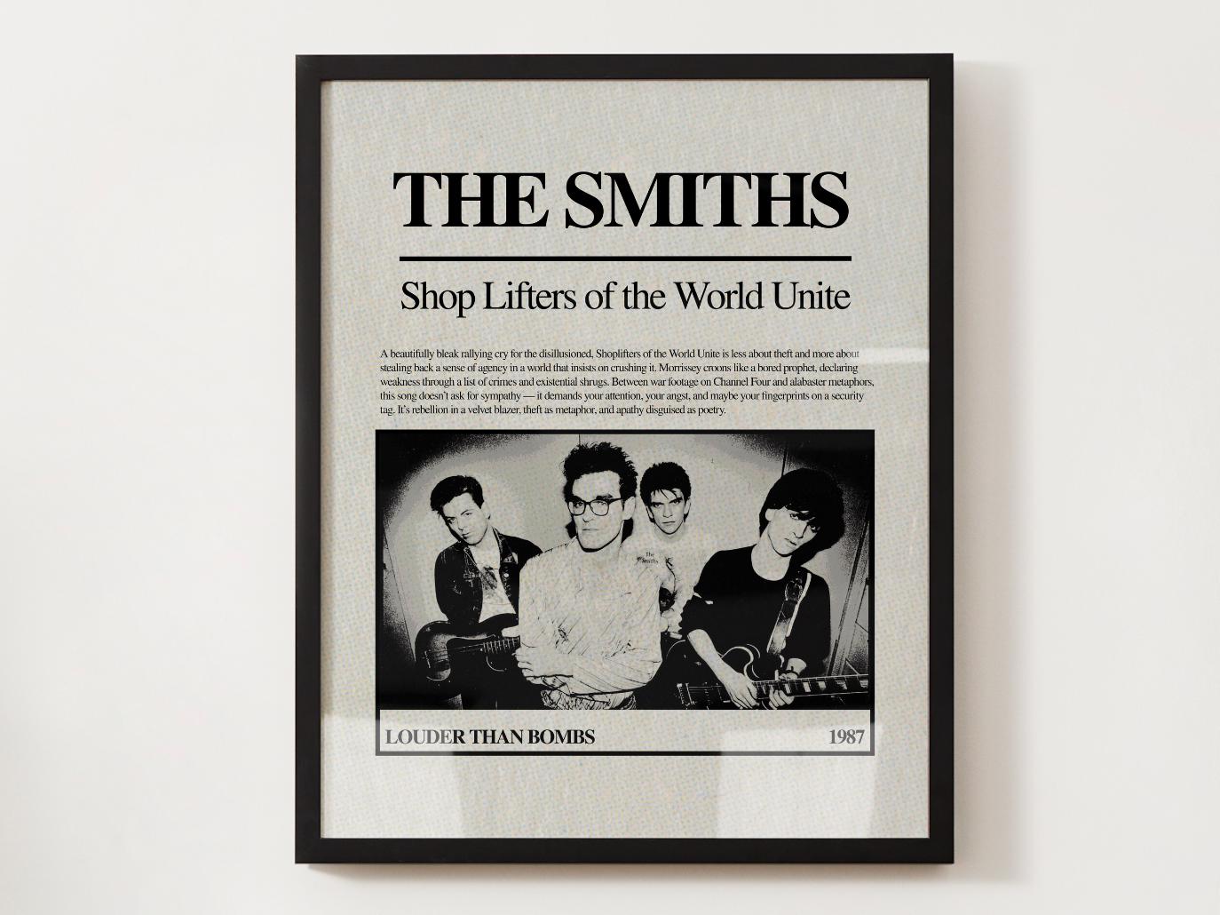 The Smiths Poster | Shoplifters of the World Unite, Vintage Indie