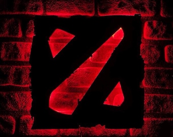 Dota 2 LED Sign, Iconic Video Game Logo Light, Gaming Room Wall Decor, Esports Fan Art, Night Lamb, Christmas Gift