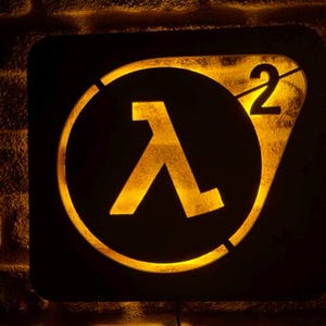 Half Life 2 Schild, Gamer Led Licht Geschenk, Half Life 2 Benutzerdefiniertes Holzschild, Gamer Geburtstagsgeschenk, Wanddekoration, Gamer Raumdekor Licht Weihnachtsgeschenk