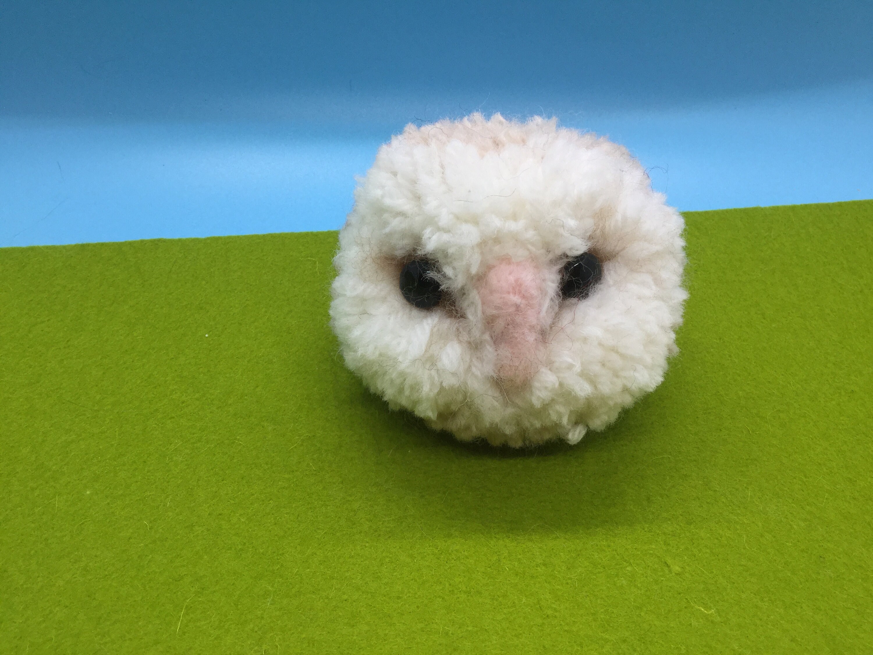 Pom Pom barn owl head animal guide magnet