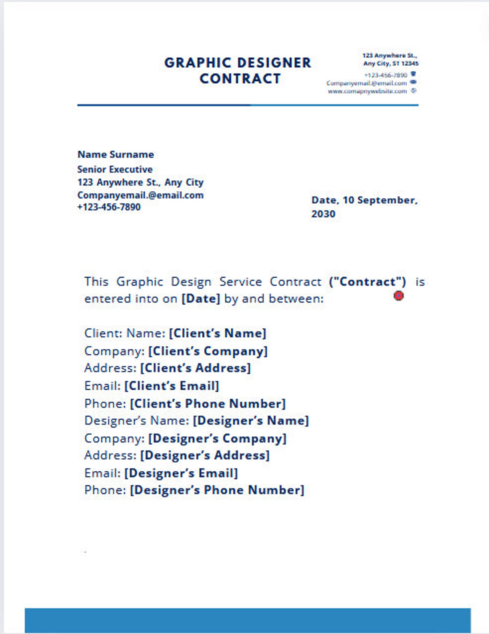 Graphic Design Service Contract PDF File Instant Download Independent ...