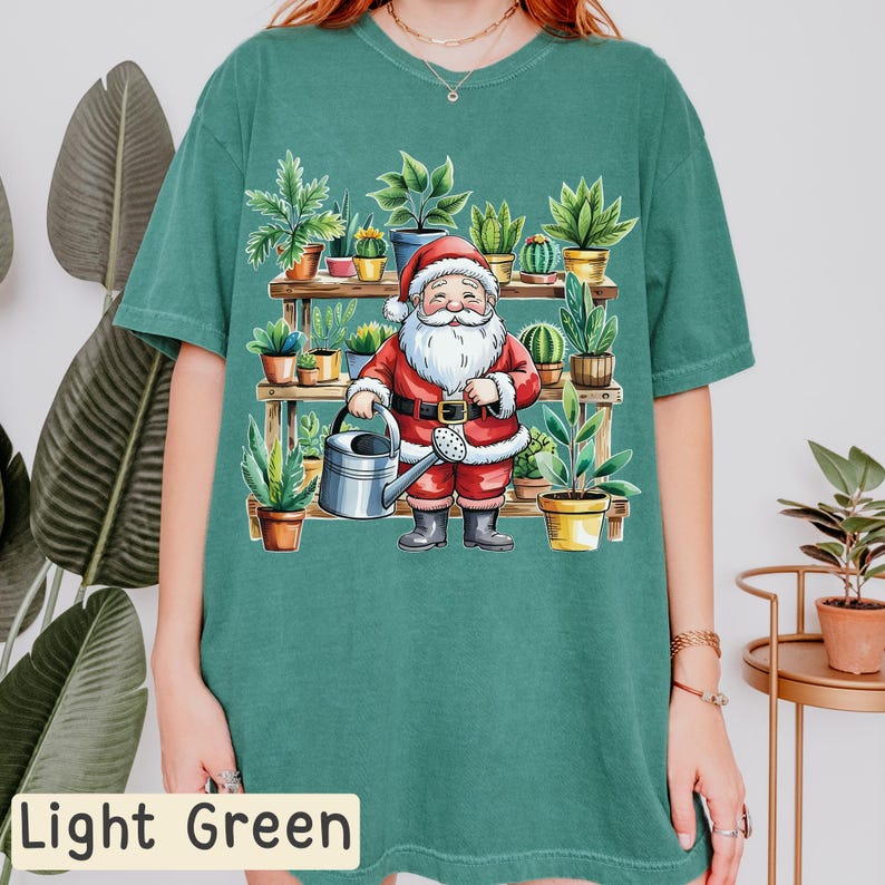 Comfort Colors® Santa Plant Shirt, Funny Christmas Gardener Gift