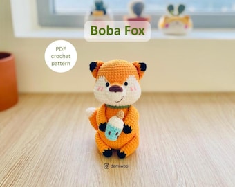 Gehaakt vospatroon: pdf amigurumi-pop (Amerikaanse voorwaarden)