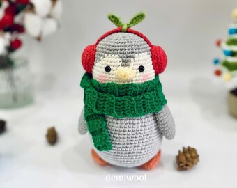 Haakpatroon kerstpinguïn – amigurumipop (pdf-patroon)
