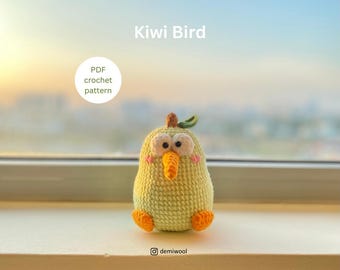 Patroon gehaakt kiwivogel: amigurumi-pdf (Amerikaanse voorwaarden)