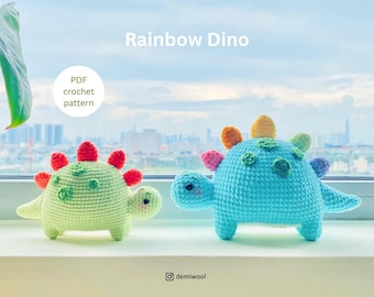 Gehaakt dinopatroon: amigurumi-dinosauruspop (pdf-patroon)