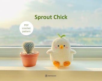 Gehaakt kuikenpatroon: pdf-bestand amigurumipop (VS-voorwaarden)