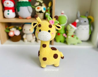 Patroon gehaakt giraf: lente-amigurumipop (pdf-patroon)