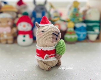 Patroon gehaakte kerstcapibara: amigurumipop (pdf-patroon)