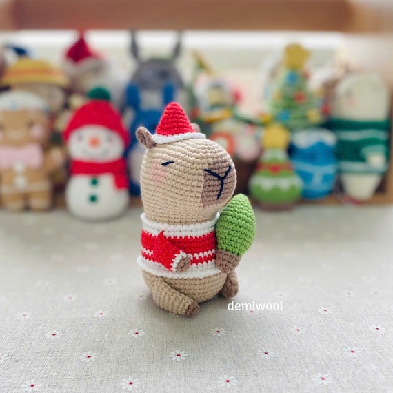 Crochet Christmas Capybara Pattern: Amigurumi Doll (PDF Pattern)