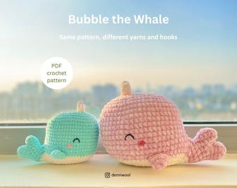 Gehaakt walvispatroon: amigurumi-pdf (Amerikaanse voorwaarden)