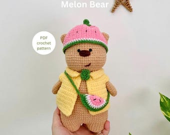 Haakpatroon meloenbeer: amigurumipop (pdf-patroon) van Demiwool